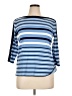 Chaps 100% Cotton Blue 3/4 Sleeve Top Size 1X - photo 1