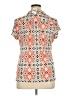 Charter Club Print Orange Short Sleeve Blouse Size XL - photo 2