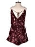 TOBI 100% Polyester Metallic Burgundy Romper Size S - photo 2