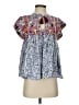 THML 100% Polyester Blue Short Sleeve Blouse Size XS - photo 1