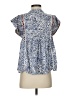 THML 100% Polyester Blue Short Sleeve Blouse Size XS - photo 2