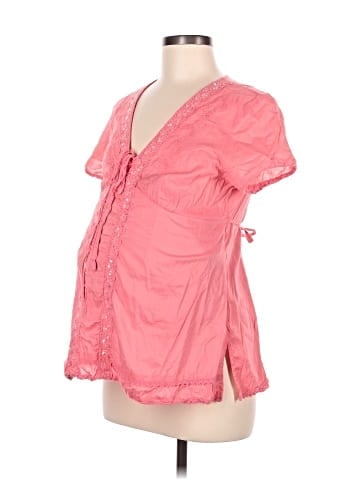 Announcements Maternity Short Sleeve Blouse (view 1)