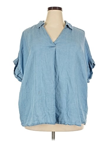 Indigo Rose Short Sleeve Blouse (view 1)