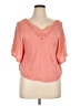 True Freedom 100% Polyester Pink Short Sleeve Blouse Size XL - photo 1