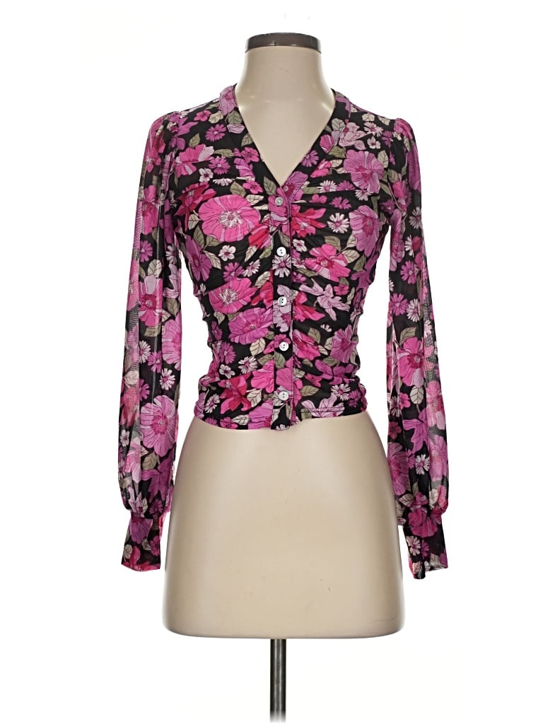 Pre-owned Ember Long Sleeve Blouse In Pink