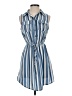 Bebop 100% Polyester Stripes Blue Casual Dress Size S - photo 1