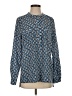 Anne Klein 100% Polyester Chevron-herringbone Blue Long Sleeve Blouse Size M - photo 1