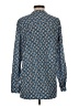 Anne Klein 100% Polyester Chevron-herringbone Blue Long Sleeve Blouse Size M - photo 2