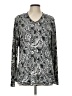 Ethyl Paisley Gray Long Sleeve Blouse Size L - photo 1