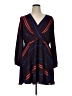 Express 100% Polyester Stripes Blue Black Casual Dress Size XL - photo 1