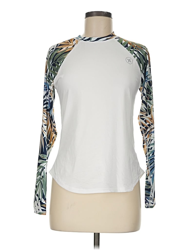 Pre-owned Hurley Long Sleeve T-shirt In Ivory