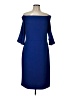 H&M Solid Blue Cocktail Dress Size L - photo 1