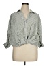 Zara Stripes Green 3/4 Sleeve Blouse Size XL - photo 1