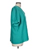 NY Collection 100% Polyester Teal Short Sleeve Blouse Size L - photo 4