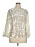 Zara 100% Polyester Silver 3/4 Sleeve Blouse Size XL - photo 1