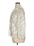 Zara 100% Polyester Silver 3/4 Sleeve Blouse Size XL - photo 5