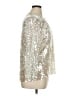 Zara 100% Polyester Silver 3/4 Sleeve Blouse Size XL - photo 4