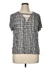 Jennifer Lopez Tweed Gray Short Sleeve Henley Size XL - photo 1
