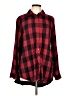 Kyla Seo 100% Viscose Plaid Red Long Sleeve Button-Down Shirt Size L - photo 1