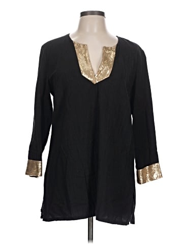 Blue Saks Fifth Avenue 3/4 Sleeve T-Shirt (view 1)