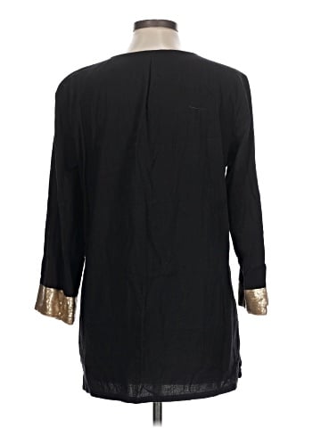 Blue Saks Fifth Avenue 3/4 Sleeve T-Shirt (view 2)