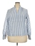Unbranded 100% Polyester Stripes Blue Long Sleeve Blouse Size XXL - photo 1