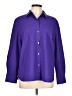 Theory Purple 3/4 Sleeve Button-Down Shirt Size L - photo 1