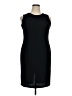 Perceptions Solid Black Cocktail Dress Size 14 Petite - photo 1