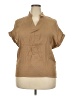 Unbranded 100% Polyester Tan Short Sleeve Blouse Size XXL - photo 1