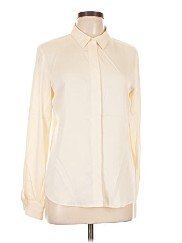 Theory Long Sleeve Silk Top (view 1)