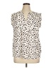 Ann Taylor LOFT 100% Polyester Polka Dots Ivory Sleeveless Blouse Size XL - photo 1