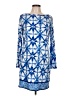 MICHAEL Michael Kors Print Blue Casual Dress Size L - photo 1