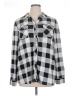 D&Co. Checkered-gingham Silver Long Sleeve Blouse Size 1X - photo 1