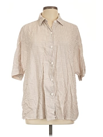 Max Studio 3/4 Sleeve Button-Down Shirt (view 1)