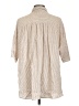 Max Studio Stripes Tan 3/4 Sleeve Button-Down Shirt Size L - photo 2