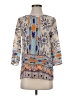 Maeve 100% Silk Print Blue 3/4 Sleeve Blouse Size 0 - photo 1