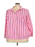 Talbots Stripes Pink 3/4 Sleeve Button-Down Shirt Size 3X - photo 1