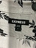 Express 100% Rayon Floral Silver Short Sleeve Blouse Size L - photo 7