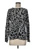 Halogen 100% Cashmere Animal Print Gray Cashmere Pullover Sweater Size M - photo 1