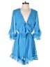 Mi ami 100% Polyester Solid Blue Romper Size S - photo 1