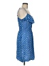 Elle 100% Rayon Print Blue Casual Dress Size M - photo 4