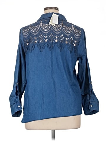 Cj Banks 3/4 Sleeve Button-Down Shirt (view 2)