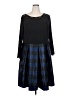 Eliza J 100% Polyester Argyle Stripes Black Casual Dress Size 20W - photo 1