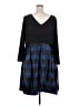 Eliza J 100% Polyester Argyle Stripes Black Casual Dress Size 20W - photo 2
