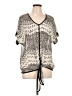 Christopher & Banks 100% Polyester Silver Short Sleeve Blouse Size L - photo 1