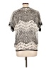 Christopher & Banks 100% Polyester Silver Short Sleeve Blouse Size L - photo 2