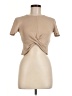 Zara 100% Cotton Tan Short Sleeve Top Size M - photo 1