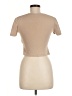 Zara 100% Cotton Tan Short Sleeve Top Size M - photo 2