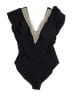 Blooming Jelly Chevron-herringbone Black One Piece Swimsuit Size XL - photo 1