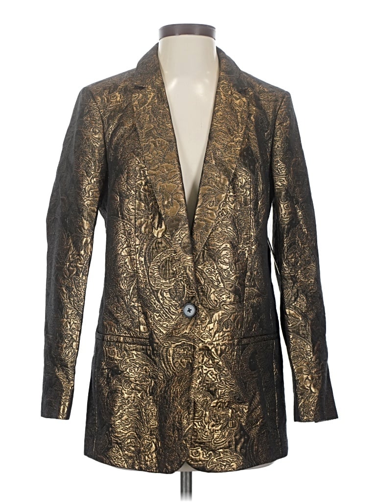 Pre-owned Express Blazer Jacket In Gold